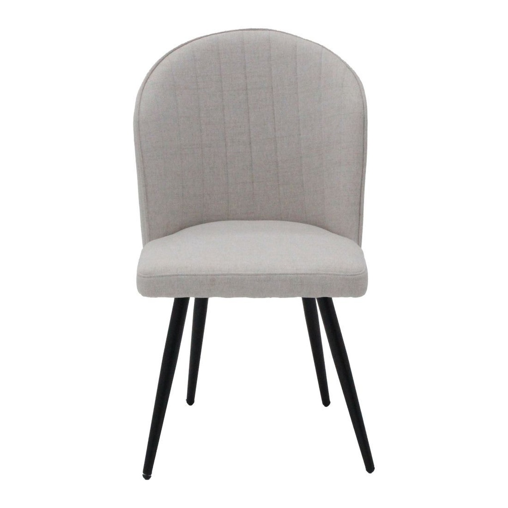 Viniva Dining Chair-Black Steel/White Fabric