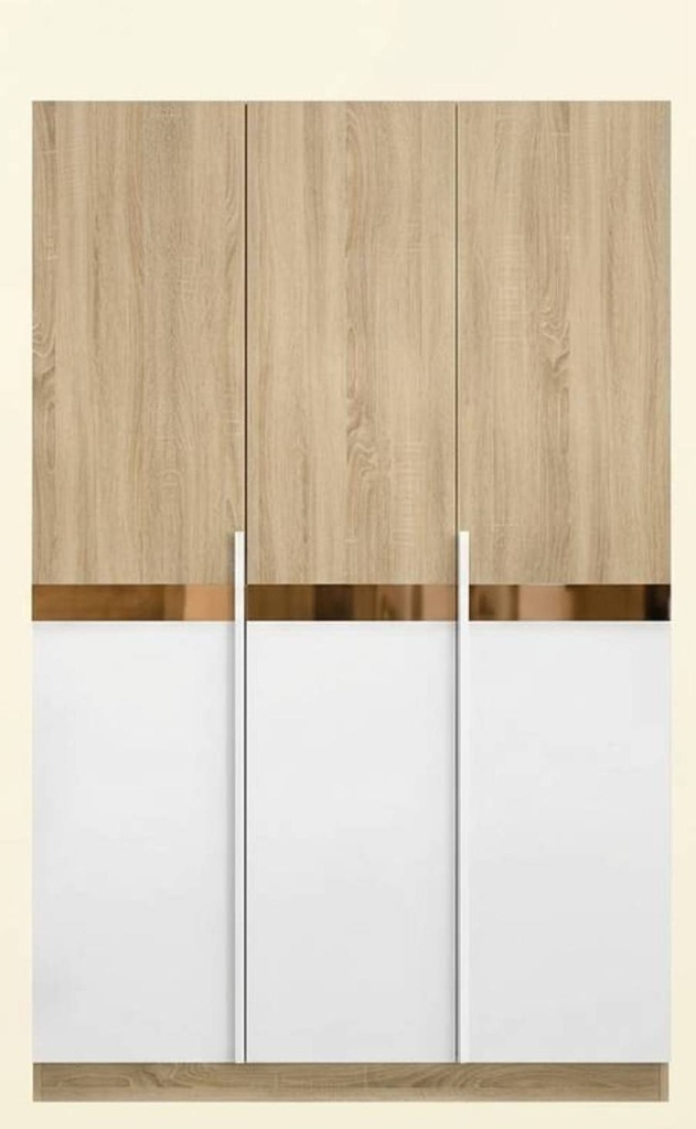 Adison Wardrobe 135/Solid Oak/White