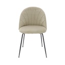 Tenya Dining Chair/Black Steel/Brown Cream Velvet