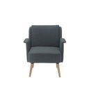 Ayla Arm Chair - Natural Wood Legs - Dark Grey