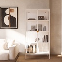 Stew Mirrow Showcase-80-White Steel/Clear Glass