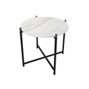 Banof End Table-D50-Black Steel/White Stone