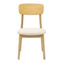 Galatia-B Dining Chair-Natural Oak/Cream Fabric