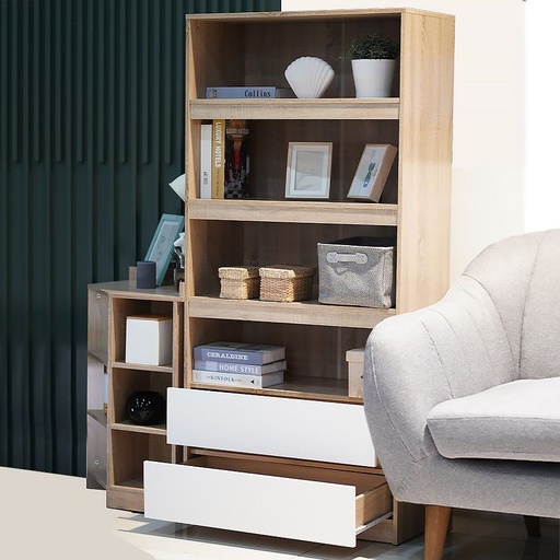 [19210680] Harlie Tall Cabinet CT80-Solid Oak/White