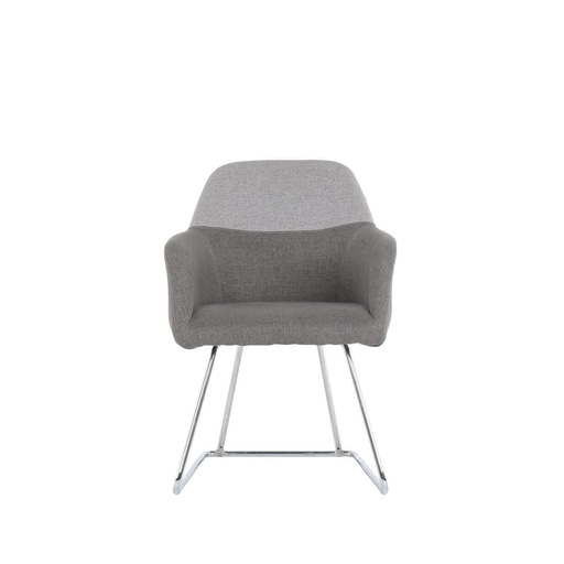 [19131951] Layne Arm Chair - Chrome/Light Grey Fabric/Dark Grey